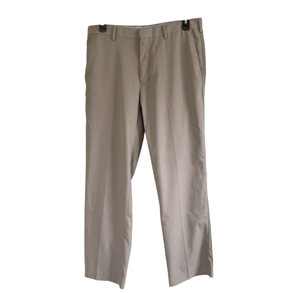 PGA Tour Beige Flat Front Comfort Stretch 5-Pocket Golf Pants Men's 36x32